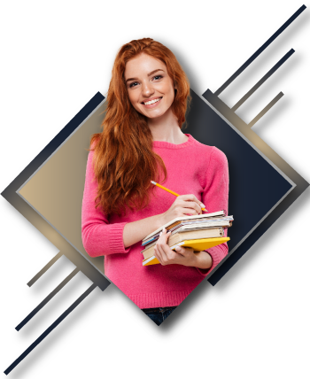 Smiling young woman holding notebooks and a pencil, representing a confident learner advancing their ILM leadership journey in the UK